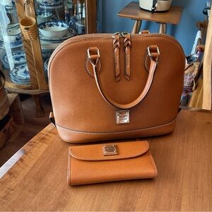 Dooney & Bourke Natural Saffiano Zip Zip Satchel with Wallet